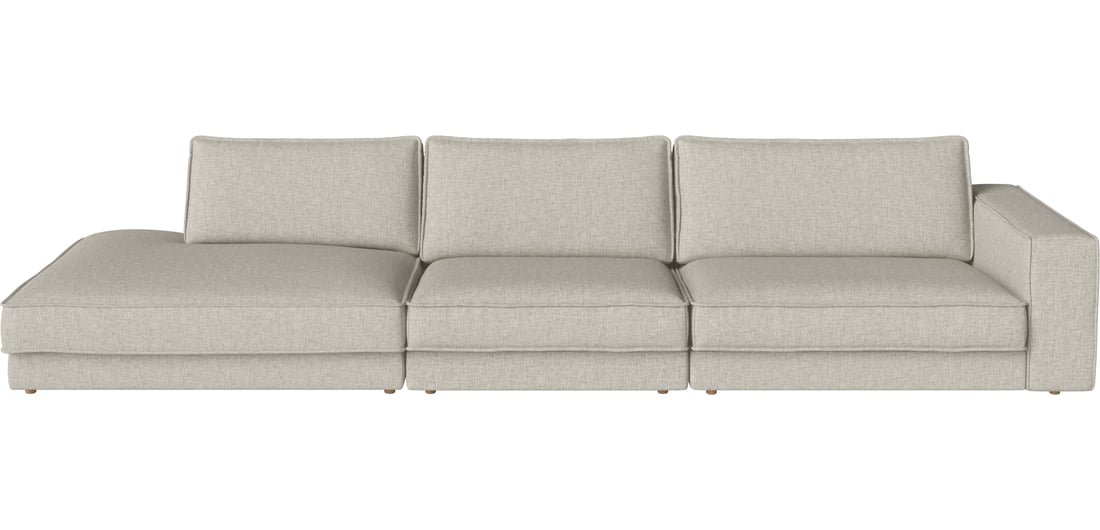 Bolia Canapea Modulară Noora cu 3 Module și Colț Mare - Stânga Nantes - Glat vävning, Sand 385×127 cm 80 cm 1