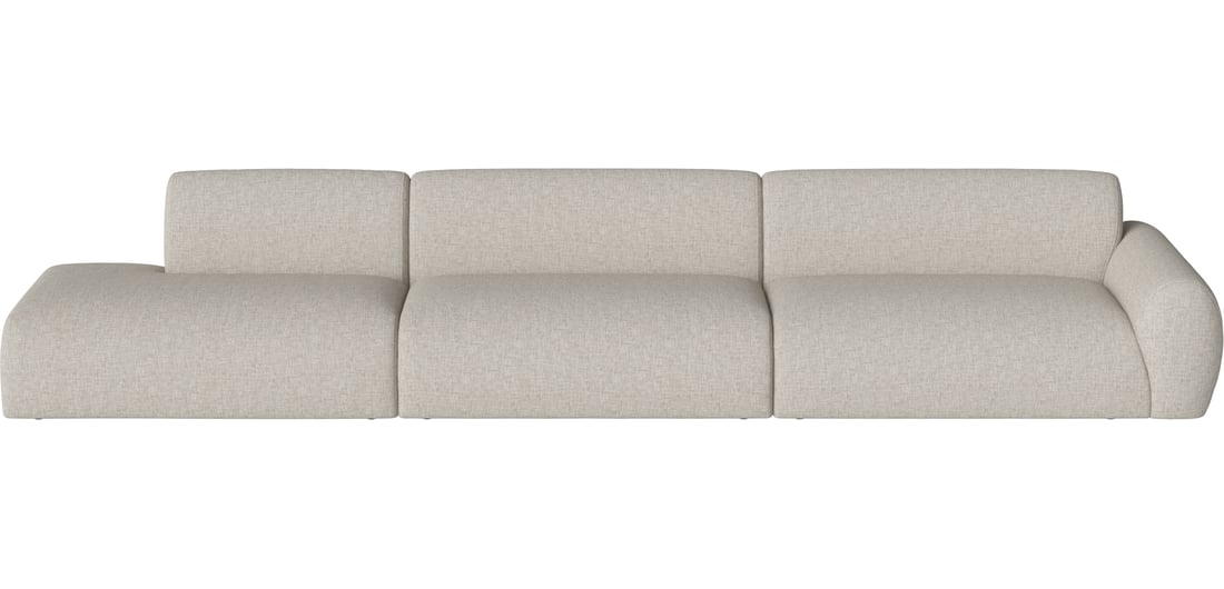 Bolia Canapea Modulară Núvol cu 3 Module, Mare Colț și Open-end - Stânga Nantes - Țesătură Netedă, Nisip 412×111×73 cm 1