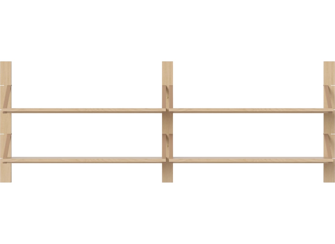 Bolia Combinație Raft Strap Living 06 din Stejar Uluit Vopsit în Alb, Furnir 2
