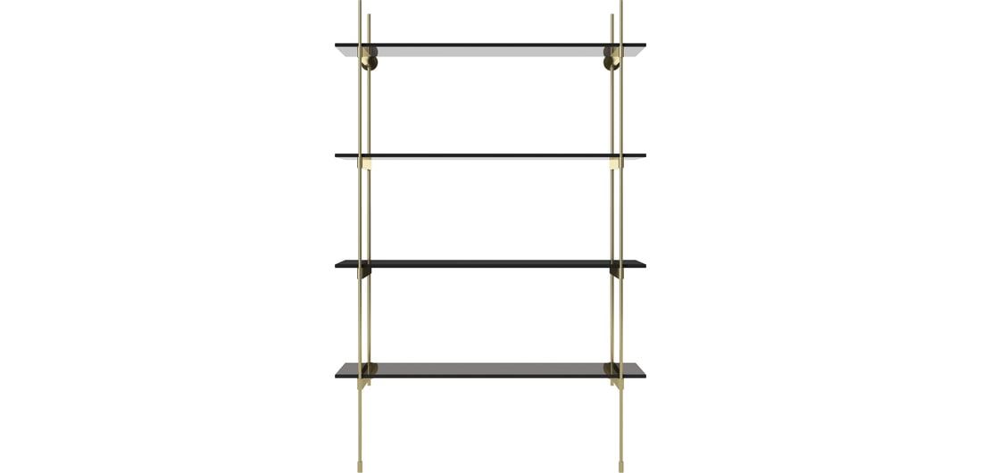 Bolia Combinație de Rafturi ROD 16 Sticlă Transparentă/Neagră 86×36,70×130 cm 1