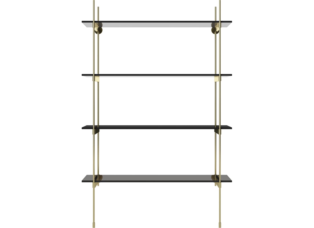 Bolia Combinație de Rafturi ROD 16 Sticlă Transparentă/Neagră 86×36,70×130 cm 2