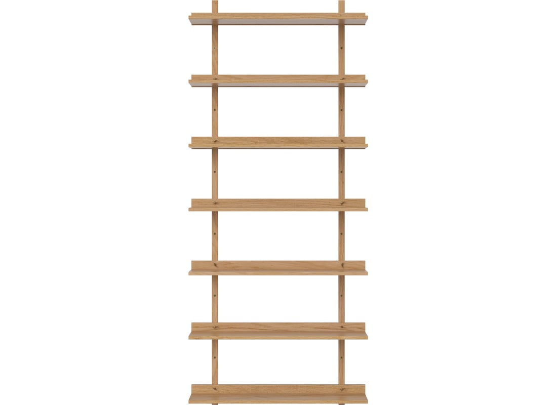 Bolia Sistem Raft de Perete Kari 210×90 Stejar Uluit, Furnir 90×24,70×209,60 cm 2