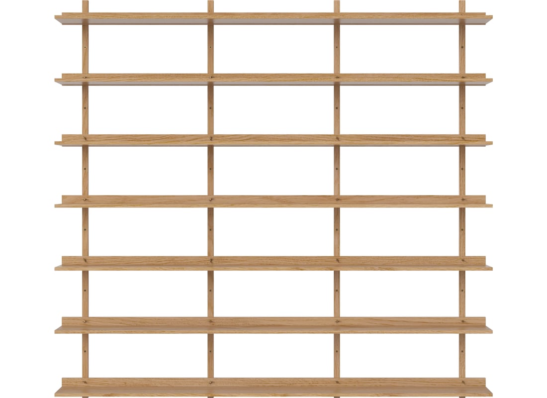 Bolia Sistem Raft de Perete Kari 210×224 Stejar Uluit, Furnir 223,40×24,70×209,60 cm 2