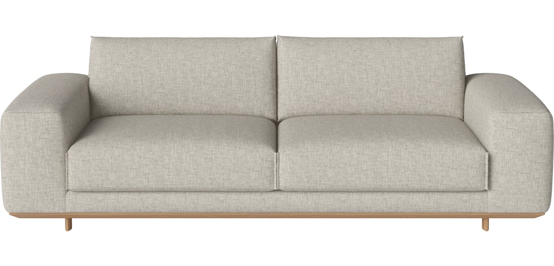 Bolia Canapea Gest 2,5-Locuri Nantes - Țesătură Netedă, Nisip 230×104×71 cm 1