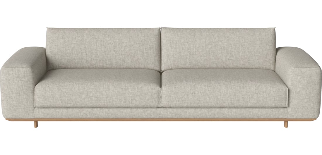 Bolia Canapea Gest 3-Locuri Nantes - Țesătură Netedă, Nisip 260×104×71 cm 1