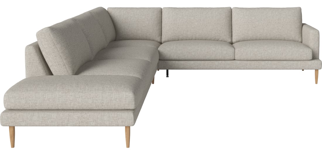 Bolia Canapea Colțar Veneda Slim de 6 Persoane cu Capăt Deschis - Stânga Nantes - Țesătură Netedă, Nisip 273x326x81 cm 1