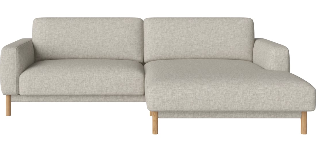 Bolia Canapea Chleo 2-Locuri cu Șezlong Dreapta Nantes - Țesătură Netedă, Nisip 242×95×79 cm 1