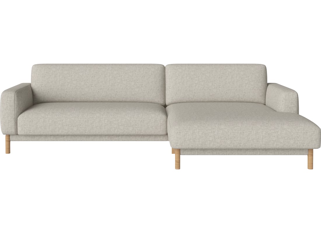 Bolia Canapea Chleo 2,5-Locuri cu Șezlong Dreapta Nantes - Țesătură Netedă, Nisip 277×95×79 cm 2