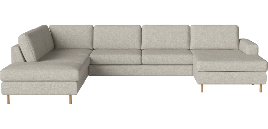 Bolia Canapea Modulară de Colț Scandinavia 5-Locuri cu Șezlong Dreapta - Open-End Stânga Nantes - Țesătură Netedă, Nisip 337×92×78 cm 1