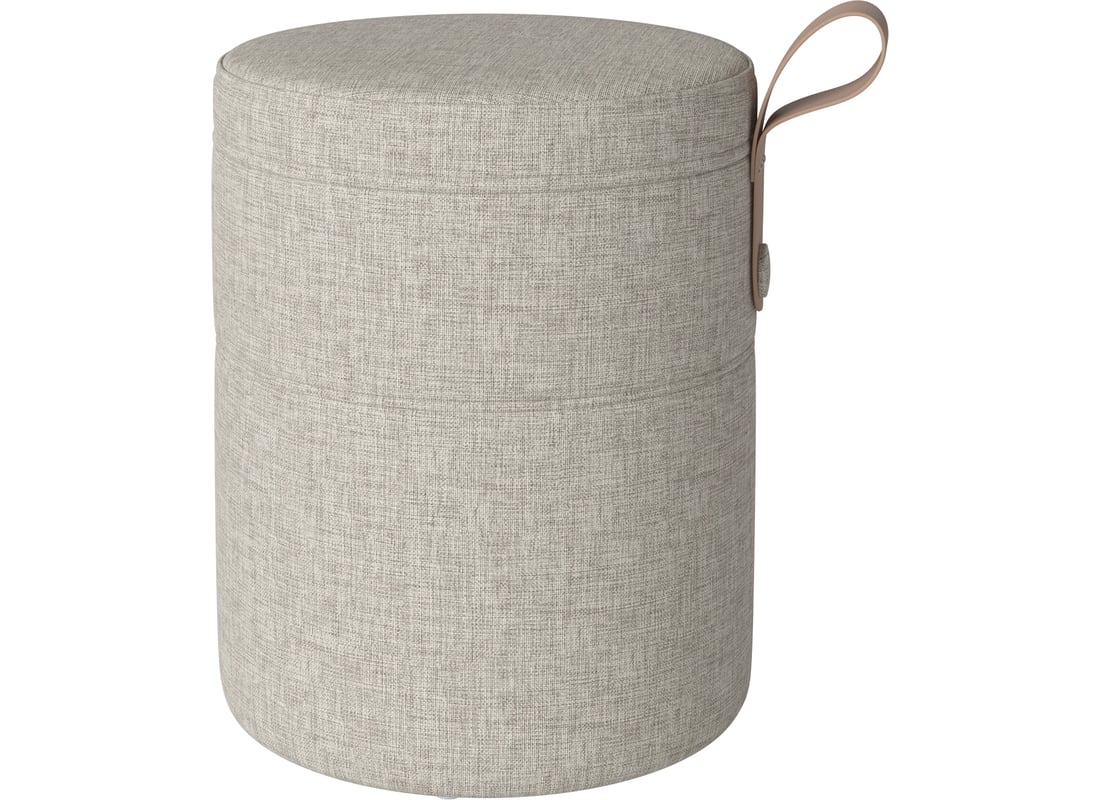 Bolia Puf Grab - Mic Nantes - Țesătură Netedă, Nisip Ø40×H48 cm 2