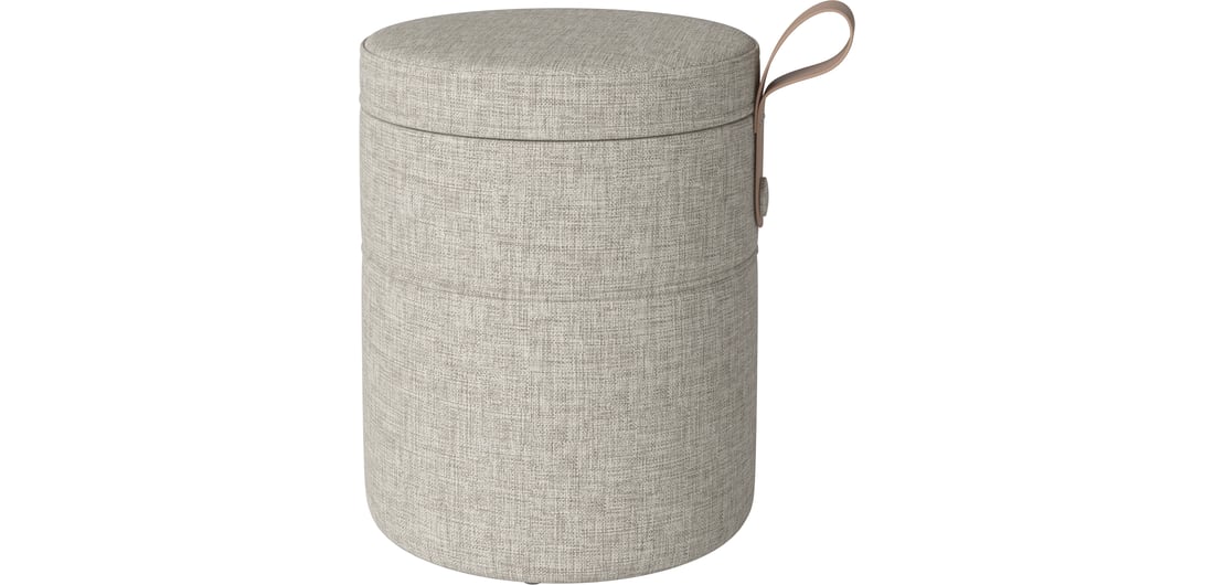 Bolia Puf Grab Mic cu Spațiu de Depozitare Nantes - Țesătură Netedă, Nisip 40×40×50 cm 1