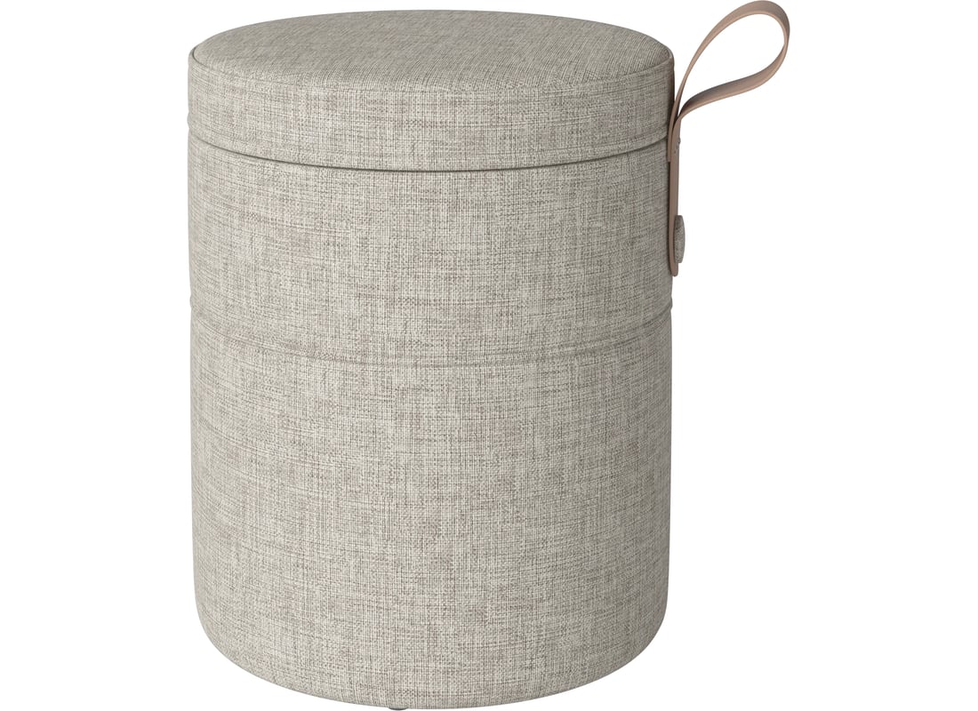 Bolia Puf Grab Mic cu Spațiu de Depozitare Nantes - Țesătură Netedă, Nisip 40×40×50 cm 2