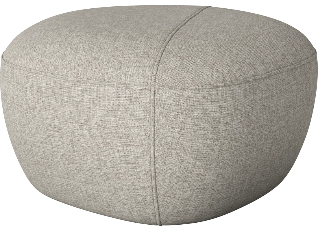 Bolia Puf Split Mediu Textil Nantes - Împletitură Netedă, Nisip Lățime 75 cm Adâncime 75 cm Înălțime 40 cm 2