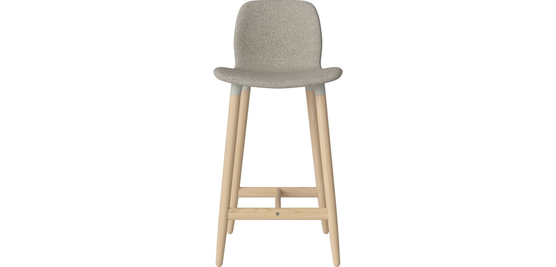 Bolia Scaun Înalt Seed H66 cm - Tapițat/Picioare din Lemn Monza - Bouclé și Textură, Nisip 43,5×42,1×92 cm 1