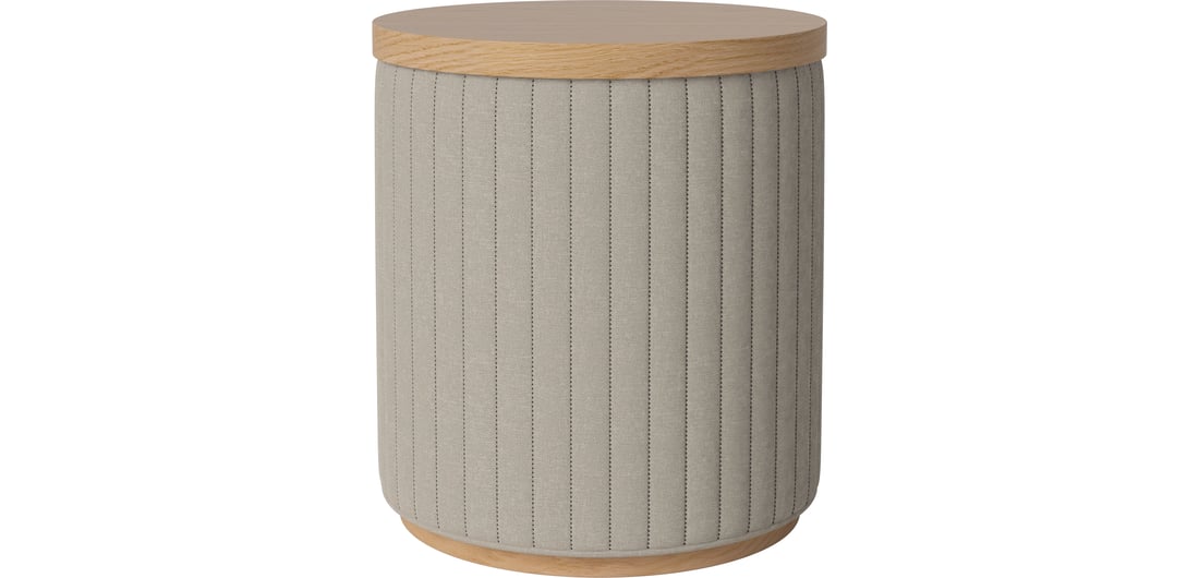 Bolia Puf cu Tăvița Rigato Soil - Glat vävning, Sand 47 cm 1