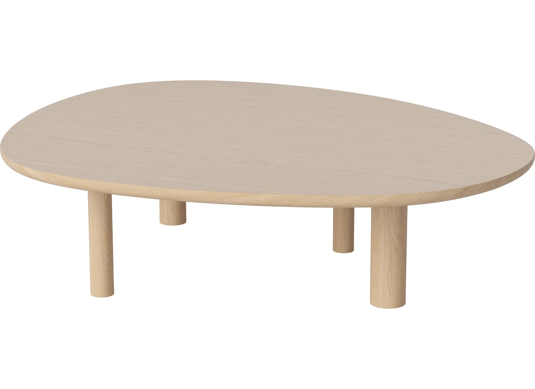 Bolia Masă de Cafea Latch 150×130 cm Stejar Alb Pigmentat, Masiv 129,50×150×39 cm 2