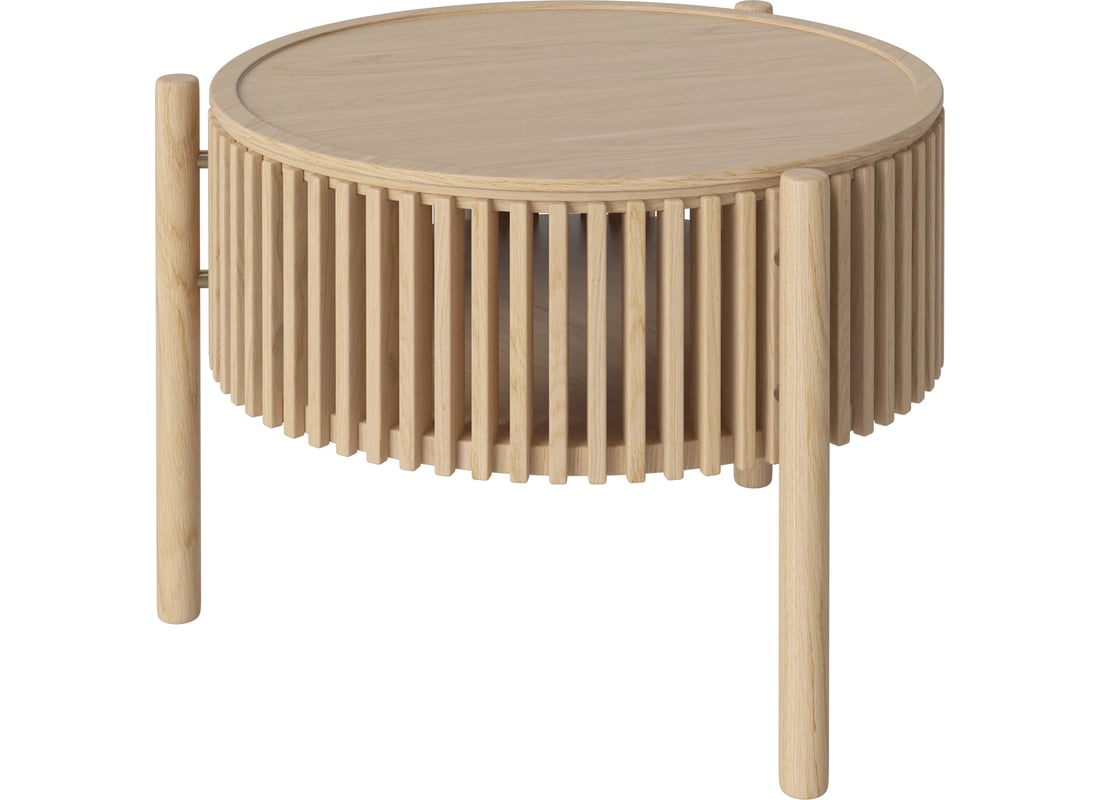 Bolia Masă de Cafea Story Ø60 cm Stejar Alb Pigmentat, Masiv Ø60×45 cm 2