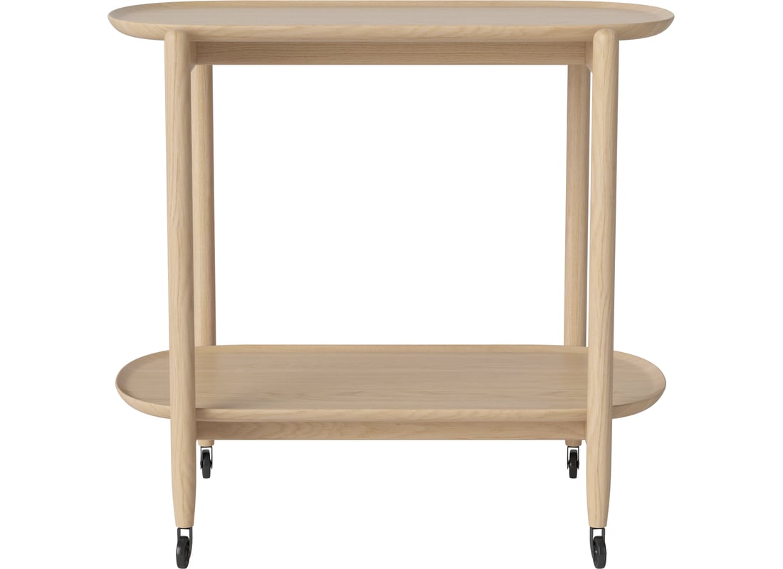 Bolia Cărucior de Bar Coupe 80×40 cm Stejar Uluit Alb 2