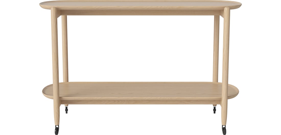 Bolia Cărucior de Bar Coupe 120×40 cm Stejar Uluit Alb 1