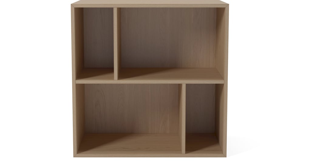 Bolia Modul Raft Case 2x2 cu Raft – 35 cm Alb Pigmentat Olierat Stejar, Furnir 70x35x70 cm 1