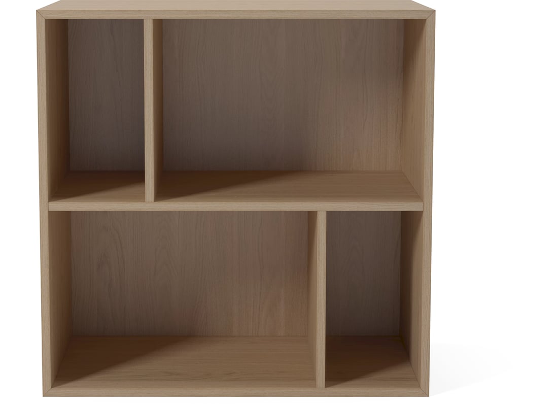Bolia Modul Raft Case 2x2 cu Raft – 35 cm Alb Pigmentat Olierat Stejar, Furnir 70x35x70 cm 2