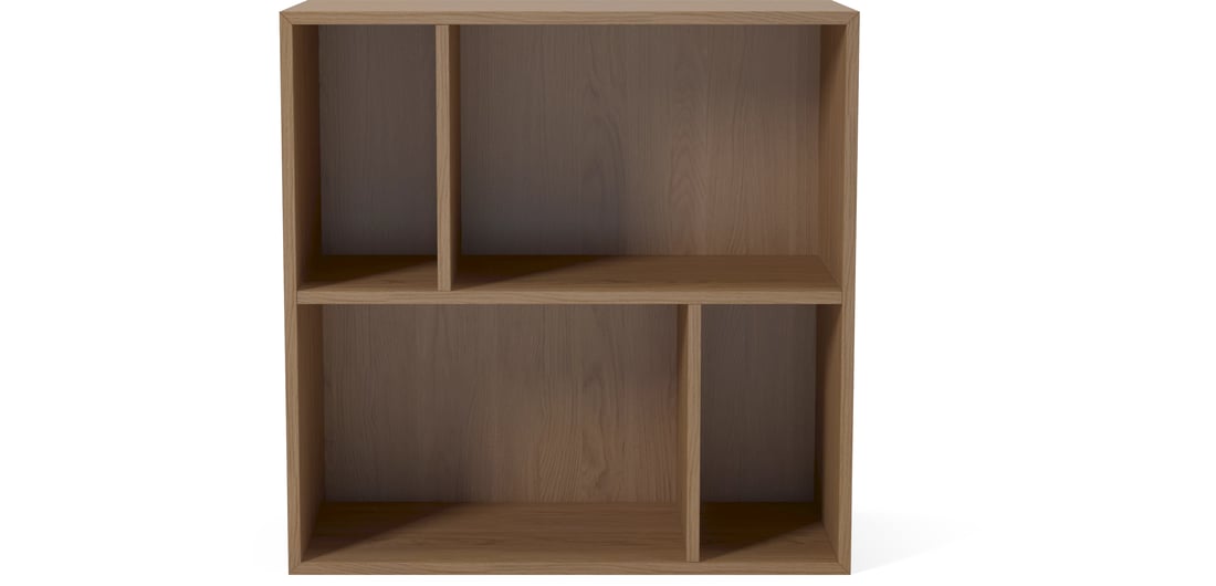 Bolia Modul Raft Case 2x2 cu Raft – 28 cm Olierat Stejar, Furnir 70x28x70 cm 1