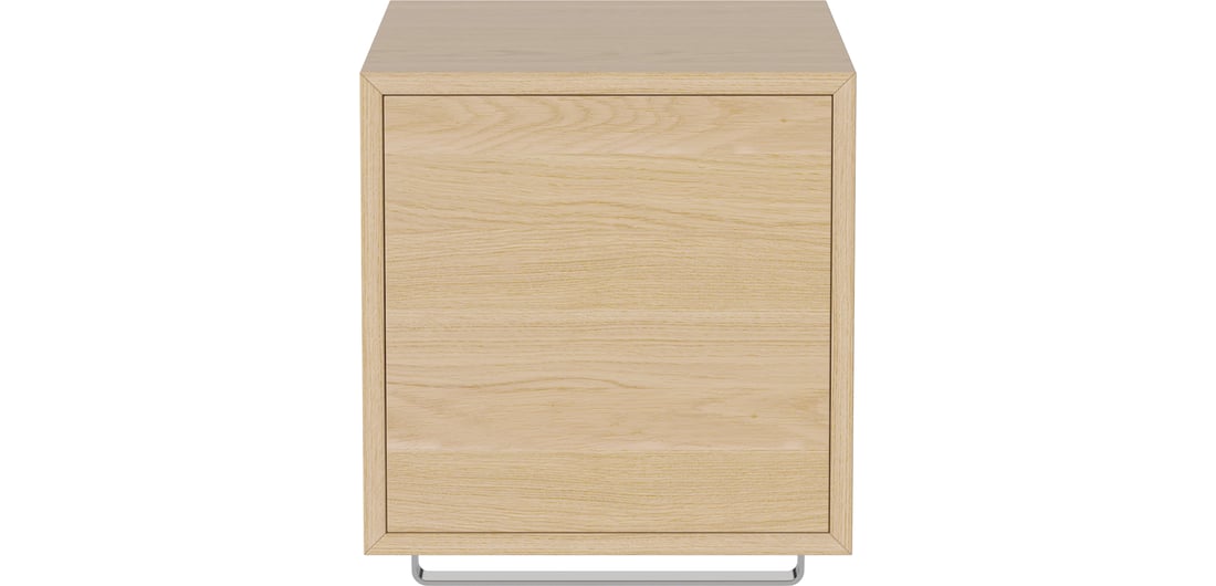 Bolia Modul de Raft Case 1x1 cu Ușă de Lemn și Bară de Umerașe - 35 cm Stejar Alb Uluit, Furnir 1