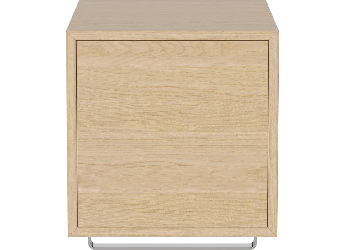 Bolia Modul de Raft Case 1x1 cu Ușă de Lemn și Bară de Umerașe - 35 cm Stejar Alb Uluit, Furnir 2