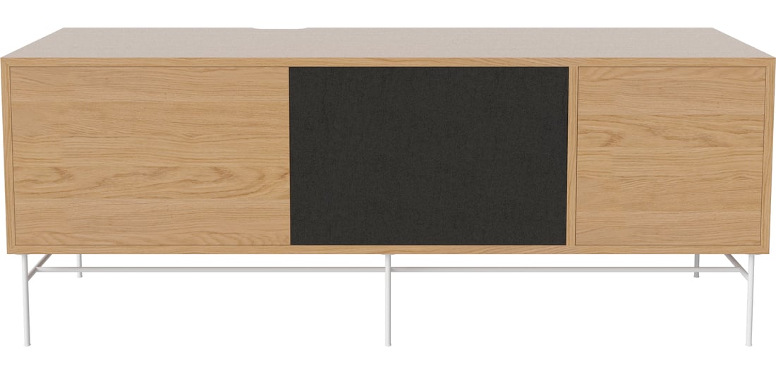 Bolia Mobilă HiFi Case cu Soclu - Mare, 48 cm Stejar Uluit, Furnir Lățime 135 cm Adâncime 48 cm Înălțime 52,50 cm 1