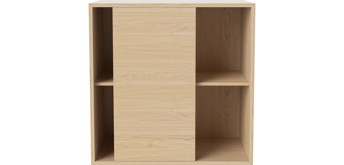 Bolia Modul de Raft Case 2 x 2 cu Ușă Glisantă - 39 cm Furnir din Stejar Albit și Uluit 1