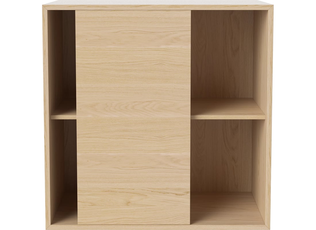 Bolia Modul de Raft Case 2 x 2 cu Ușă Glisantă - 39 cm Furnir din Stejar Albit și Uluit 2