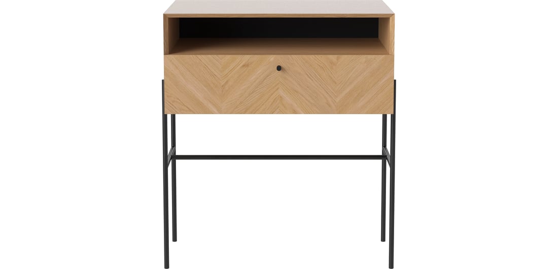 Bolia Comodă Luxe cu 1 Sertar - High Stejar Uluit, Furnir 71×40×80 cm 1