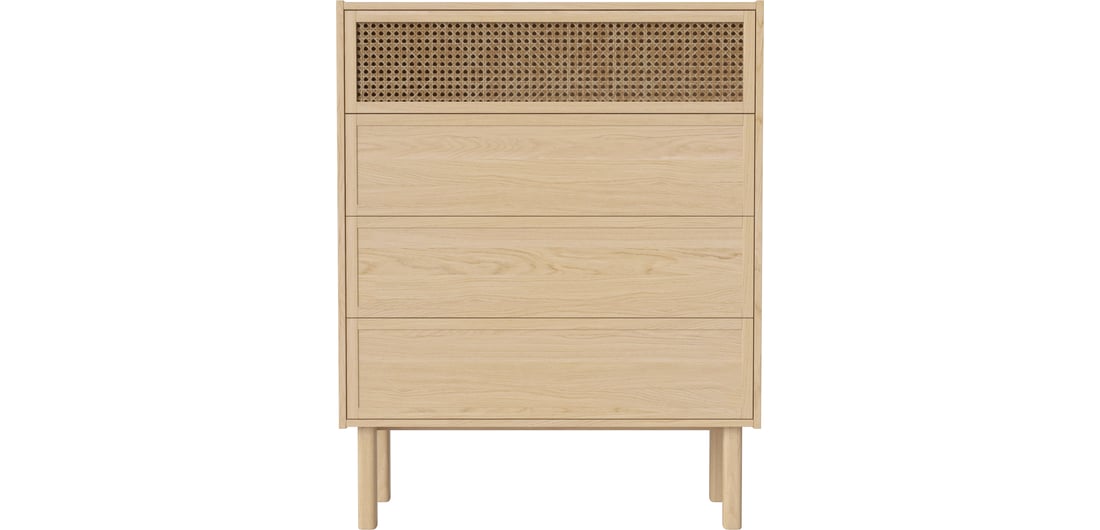 Bolia Comoda Cana 113 cm Stejar Alb Uluit, Furnir 1