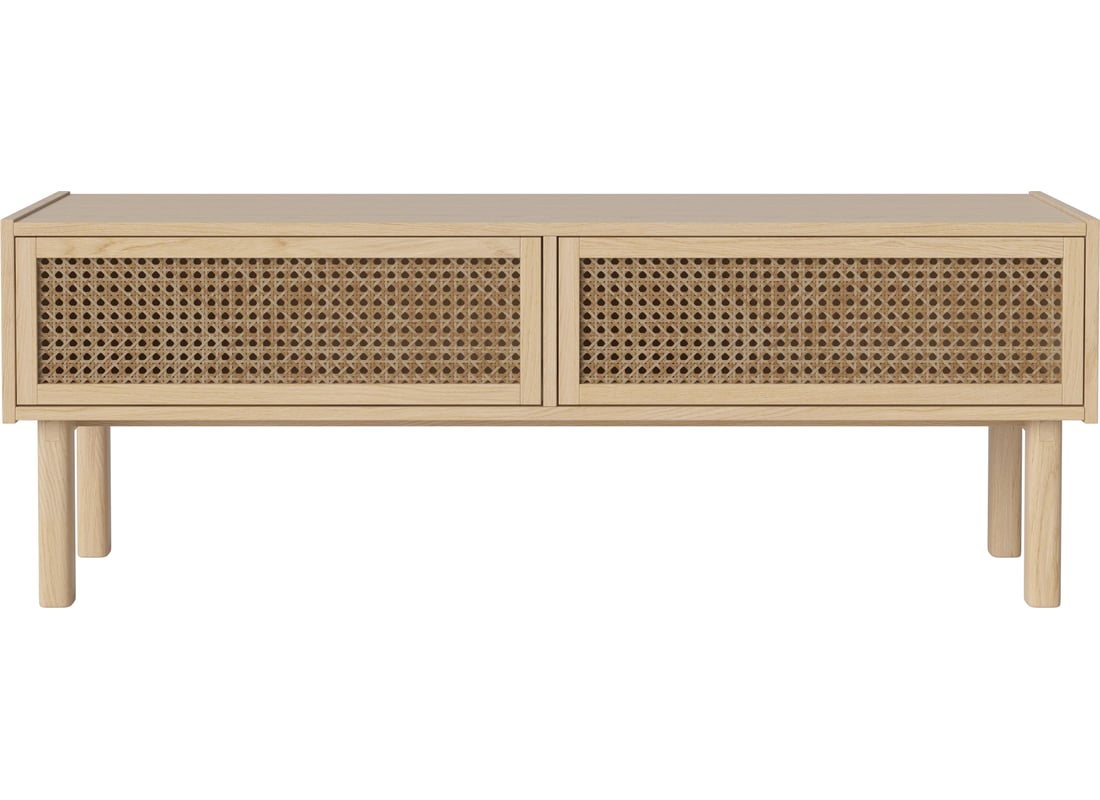 Bolia Mobilier HiFi Cana Stejar Alb Uluit, Furnir 128×40×46 cm 2
