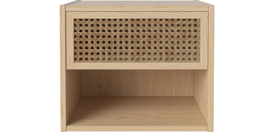 Bolia Noptieră Cana 36 cm Stejar Alb Uluit, Furnir 47×30×36 cm 1