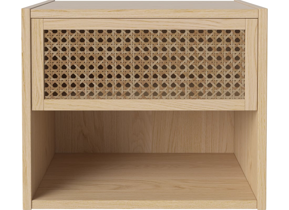 Bolia Noptieră Cana 36 cm Stejar Alb Uluit, Furnir 47×30×36 cm 2