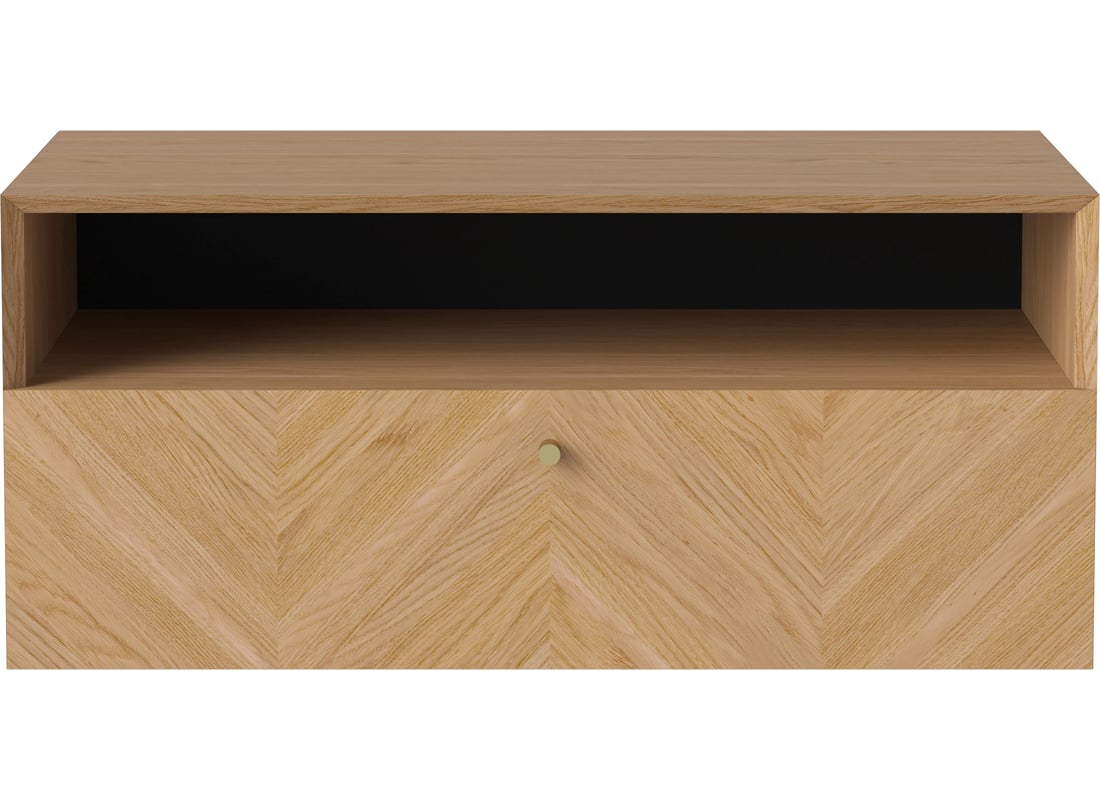 Bolia Mobil cu 1 Sertar Luxe Suspendat Stejar Uluit, Furnir 68×40×30 cm 2