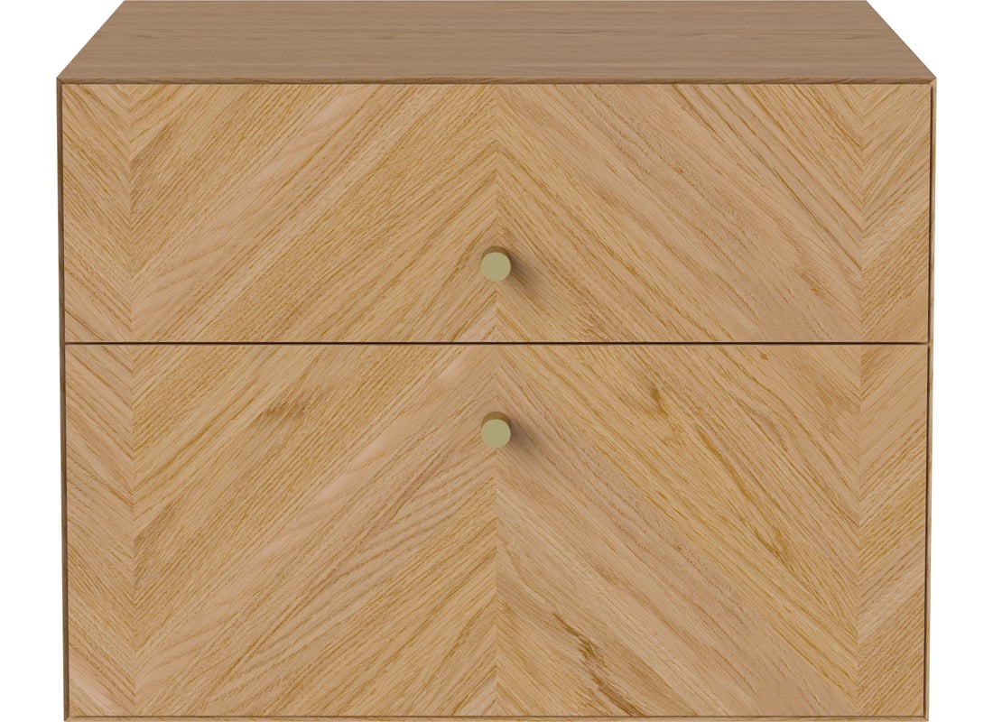 Bolia Noptieră Luxe cu 2 Sertare Suspendată Stejar Uluit, Furnir 40×40×30 cm 2