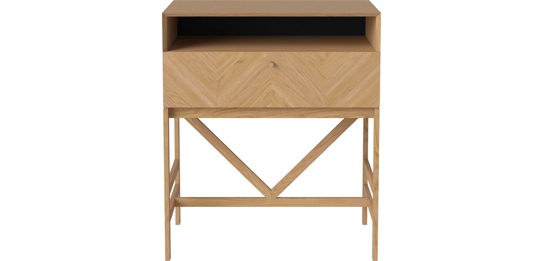 Bolia Mobil cu 1 Sertar Luxe Stejar Uluit, Furnir 68×40×80 cm 1