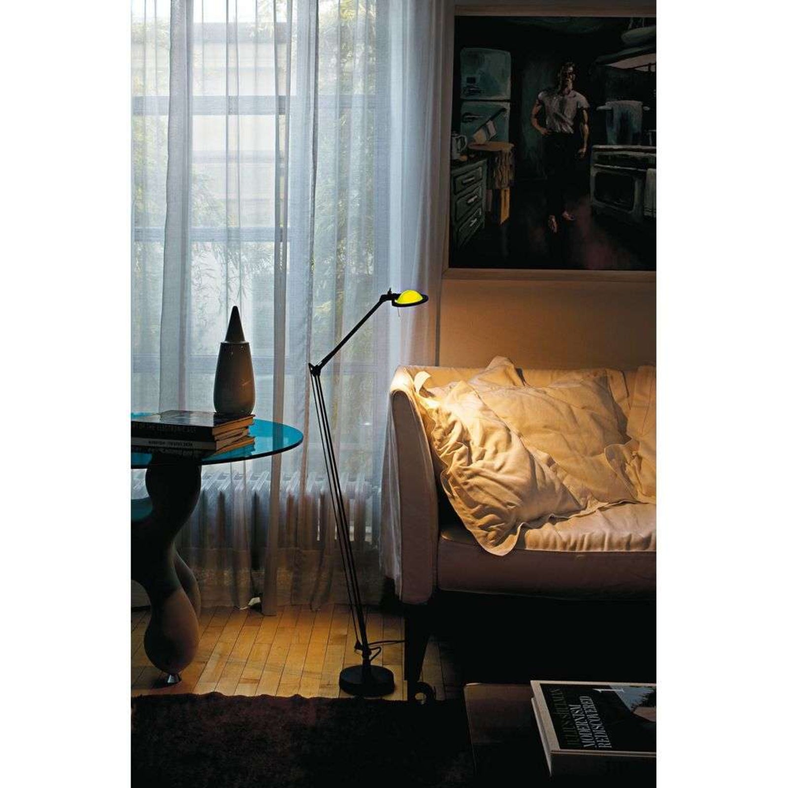 Luceplan lampadar Berenice | Negru cap din alamă