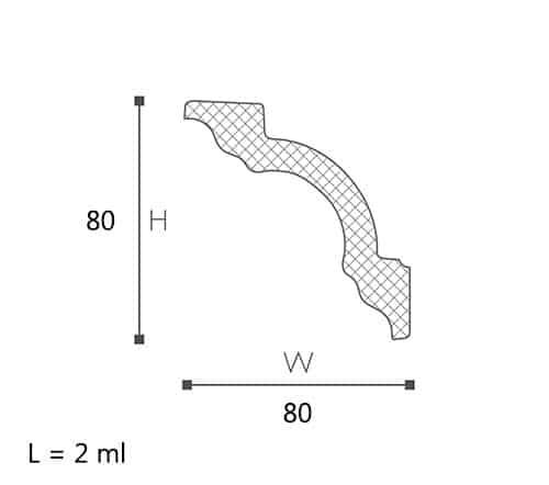 CORNISA DECORATIVA NOMASTYL A1 80X80X2000