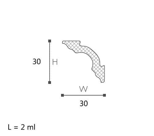 CORNISA DECORATIVA NOMASTYL A3 30X30X2000