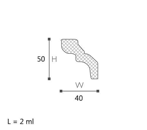 CORNISA DECORATIVA NOMASTYL D 50X40X2000