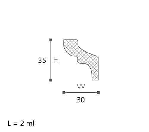 CORNISA DECORATIVA NOMASTYL F 33X33X2000