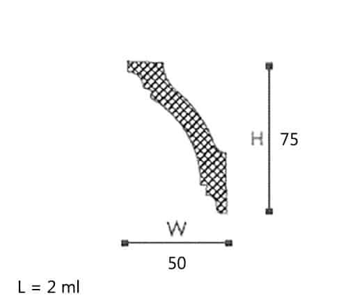 CORNISA DECORATIVA GK 75X50X2000