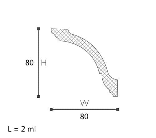CORNISA DECORATIVA NOMASTYL GO 80X80X2000