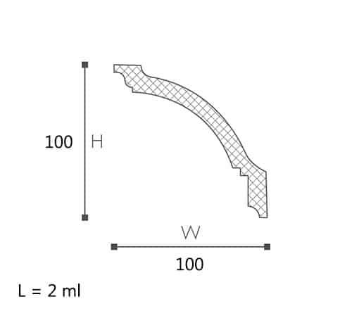 CORNISA DECORATIVA NOMASTYL GP 100X100X2000