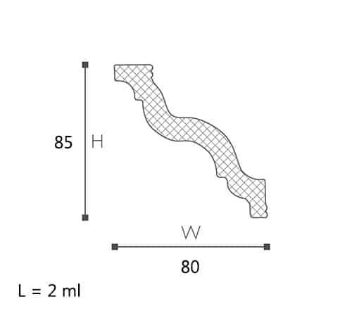 CORNISA DECORATIVA NOMASTYL GR 85X80X2000