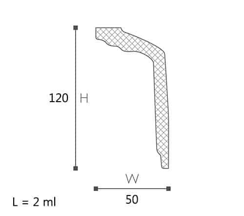 CORNISA DECORATIVA NOMASTYL GT 120X50X2000