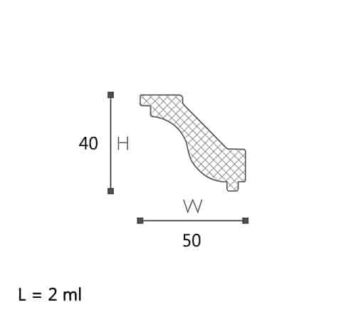 CORNISA DECORATIVA NOMASTYL H 45X50X2000